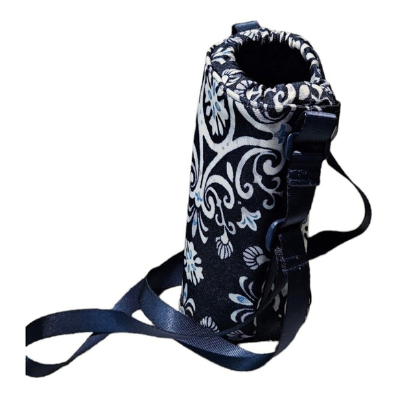 Vera Bradley Women Blue and White Lighten Up Water Bottle Crossbody - Picture 7 of 11